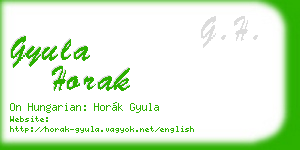 gyula horak business card