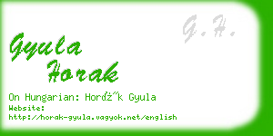 gyula horak business card